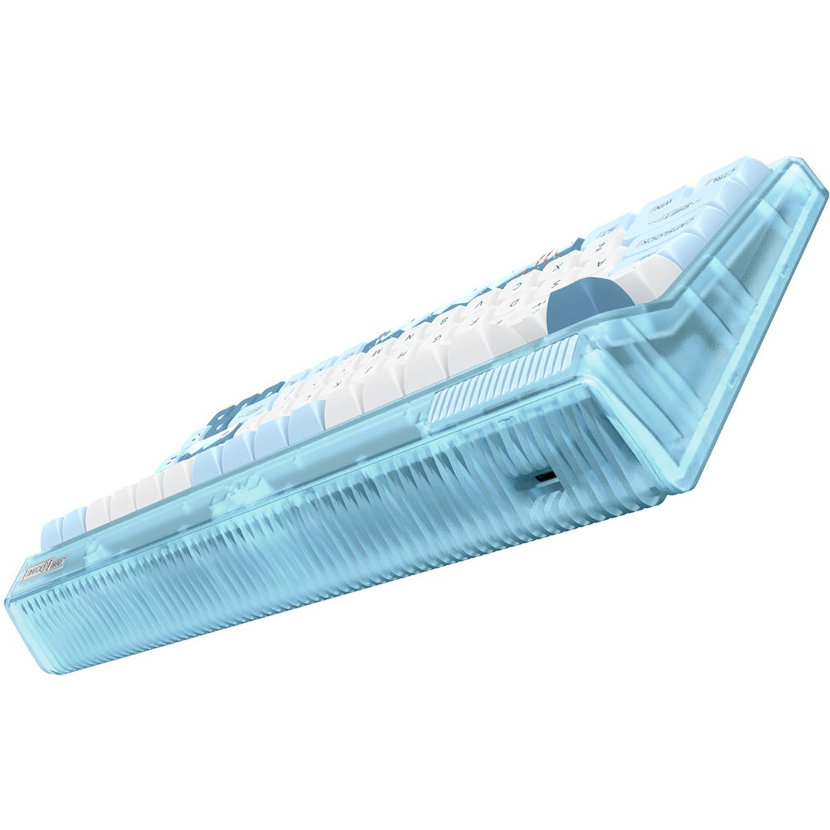 Iqunix og80 wintertide wireless mechanical keyboard (lichtblauw, us lay-out (qwerty), iqunix moonstone turbo, 80% (tkl), rgb leds, hot-swappable, pbt, 2.4ghz | bluetooth 5.1 | usb-c)