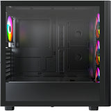 Montech xr wood midi tower behuizing (zwart | 1x usb-a | 1x usb-c | rgb | window)