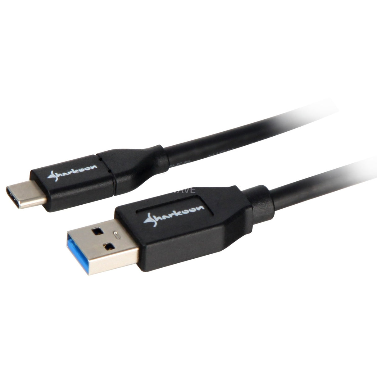 Sharkoon usb-a 3.2 > usb-c kabel (zwart, 0,5 meter )
