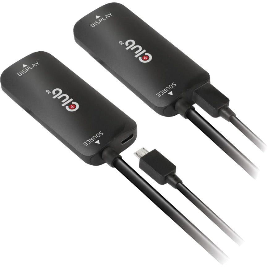 Club 3d hdmi + micro-usb naar usb-c adapter (zwart)