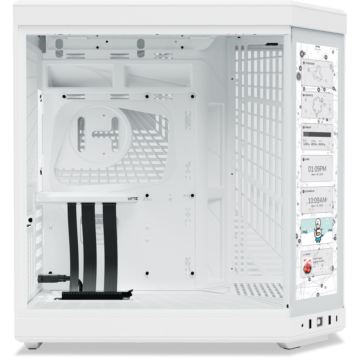 Hyte y70 touch infinite midi tower behuizing (wit | 2x usb-a | 1x usb-c | tempered glass)