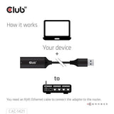 Club 3d usb-a naar rj45 ethernet 5gbps adapter (zwart)