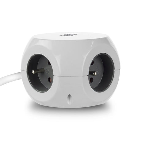 Act connectivity act stekkerdoos kubus met 3 stopcontacten, 30w power delivery usb-c a poorten, kabellengte 1,5m ac2425
