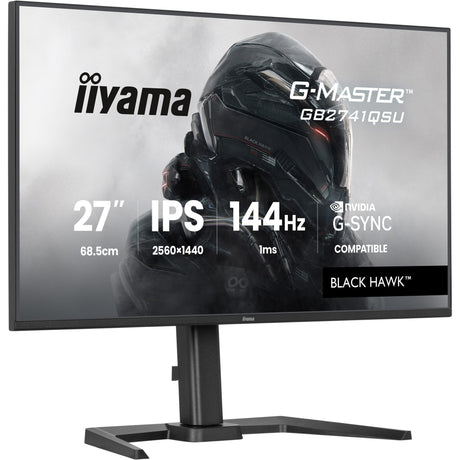 Iiyama g-master black hawk gb2741qsu-b1 27 gaming monitor (zwart, hdmi, displayport, 2x usb-a, usb-b, 144 hz)
