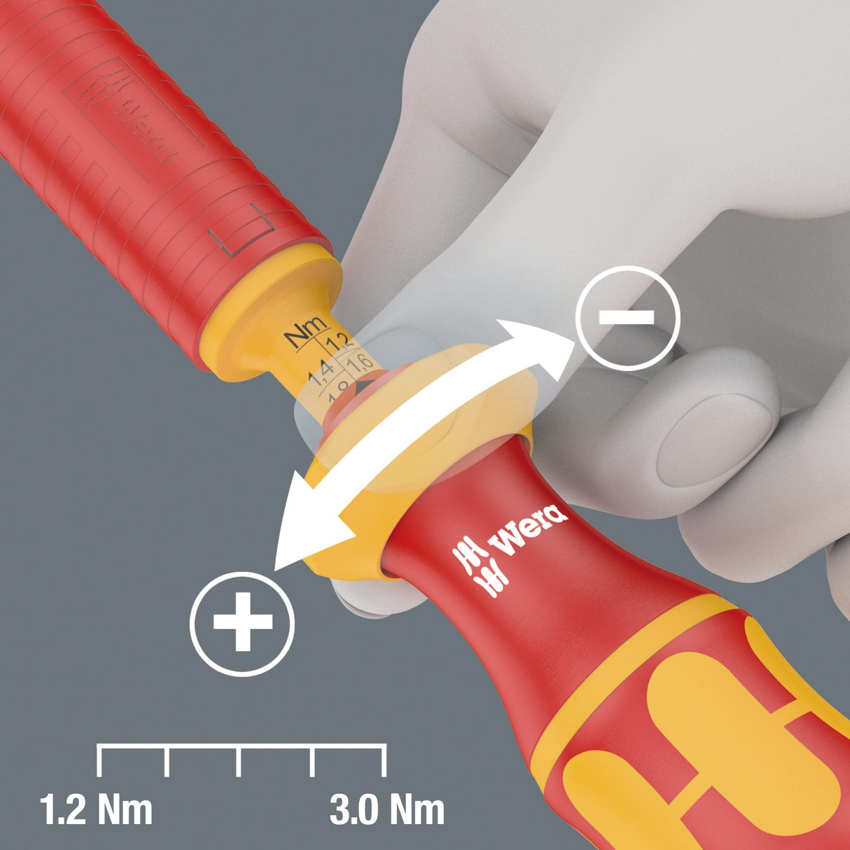 Wera kraftform kompakt vde 16 torque extra slim 1 tool finder schroevendraaier (rood geel, 16‑delig)