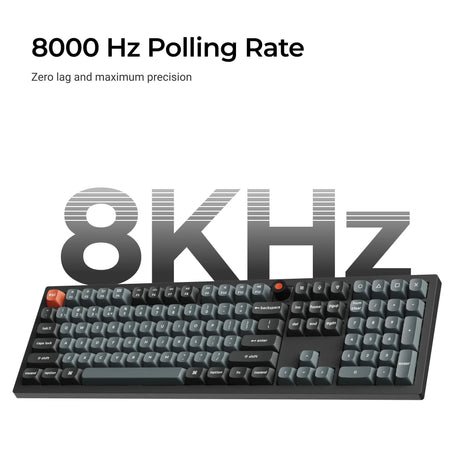 Keychron v6w-d1 8k qmk wired custom mechanical keyboard (zwart, us lay-out (qwerty), super red, 100%, rgb leds, double-shot pbt, hot swap, 8k, knop)