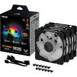 Asus tuf gaming tr120 argb reverse case fans (zwart, 3 stuks, 120 x 120 x 28 mm)