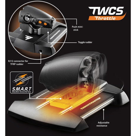 Thrustmaster t.16000m fcs hotas gaming hotas (zwart oranje, pc)