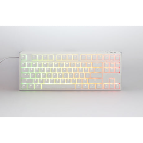 Ducky one 3 classic pure white tkl rgb mechanisch toetsenbord (wit, us lay-out (qwerty), cherry mx speed silver, 80% (tkl), rgb leds, double-shot pbt, hot-swappable, quack mechanics)