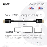 Club 3d gecertificeerde ultra high speed hdmi 2.1 kabel (zwart, 1 meter, 8k)