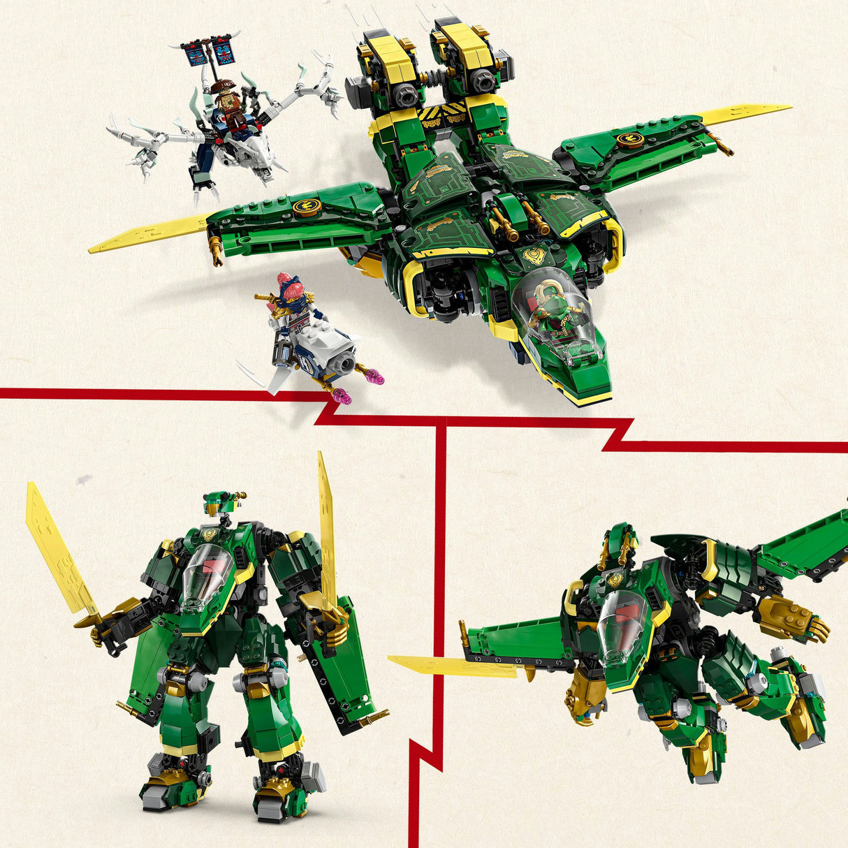 Lego ninjago - lloyds vliegtuigmecha constructiespeelgoed (71845)