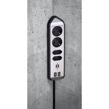 Brennenstuhl ®estilo hoekaansluitdoosstrook met usb laadfunctie 4-weg 2x b eschermend contactdoos 2x euro zilver zwart