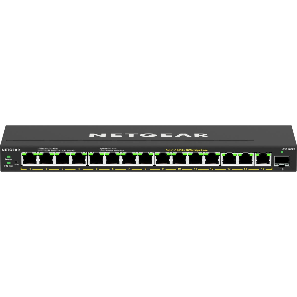 Netgear gs316epp switch (zwart)