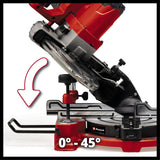 Einhell te-ms 18 8 li-solo accu afkort- verstekzaag afkort- en verstekzaag (rood, accu en oplader niet inbegrepen)