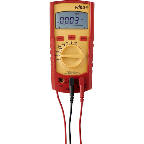 Wiha digitale multimeter tot 600 v ac, cat iv meetapparaat (rood geel)