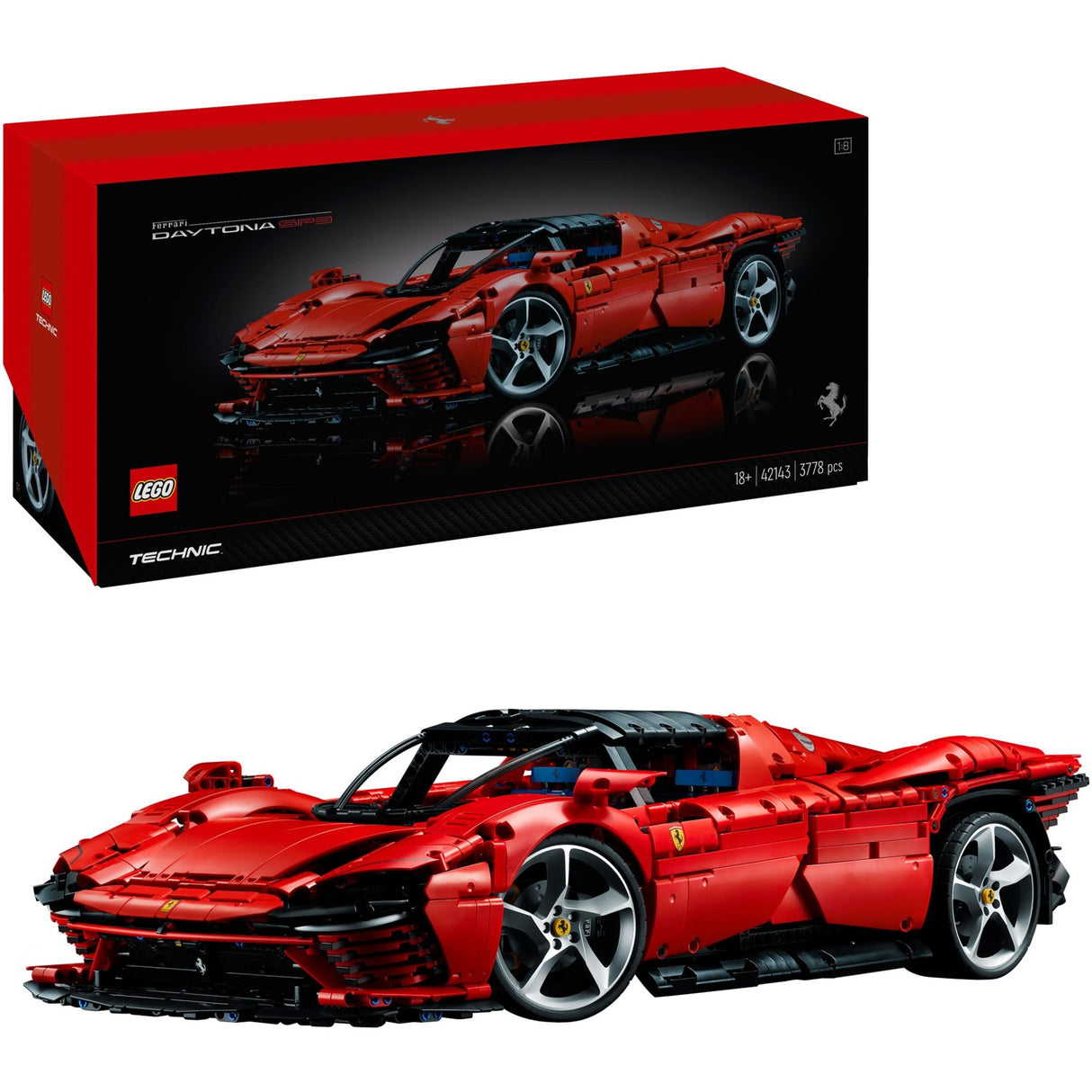 Lego technic ferrari daytona sp3 raceauto collectible voor volwassenen - 42143