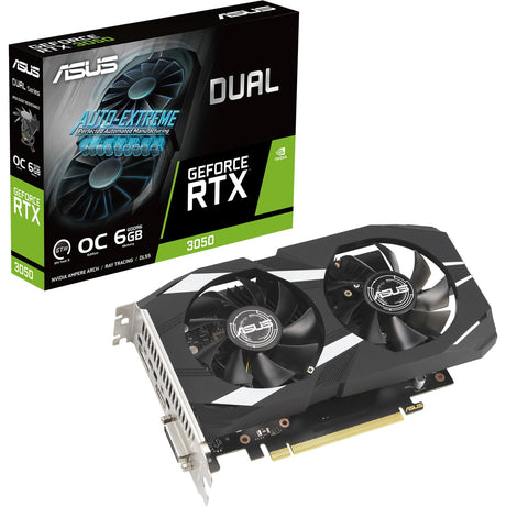 Asus dual geforce rtx 3050 oc edition 6gb gddr6 grafische kaart (1x displayport, 1x hdmi 2.1, 1x dvi-d)