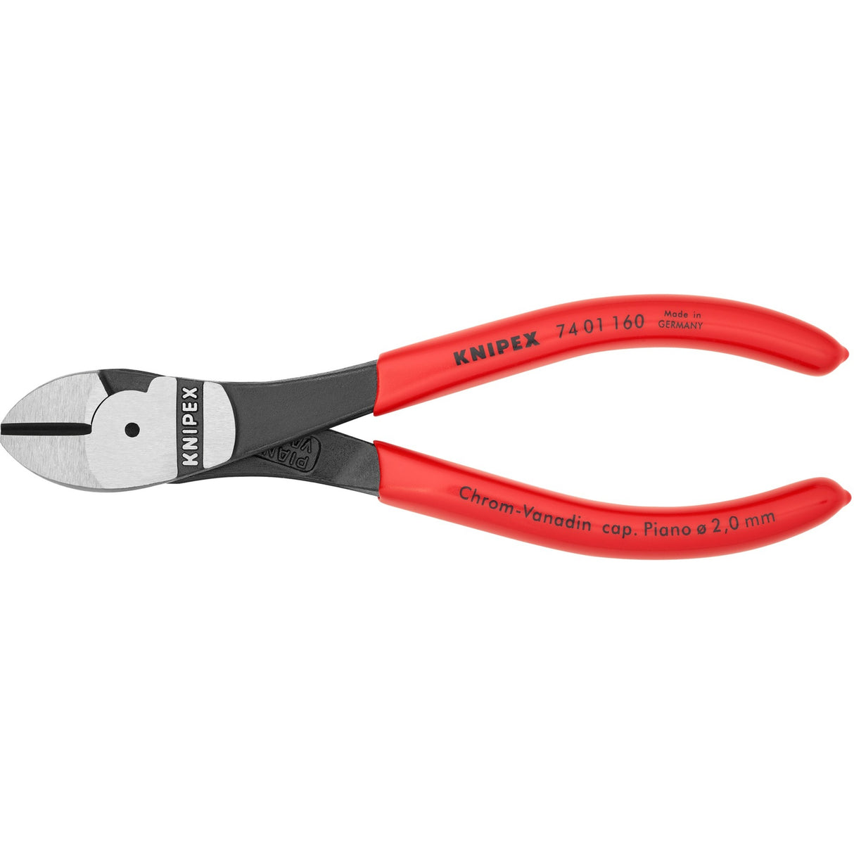 Knipex 74 01 160 kracht-zijsnijtang gepolijst kunststof 160mm