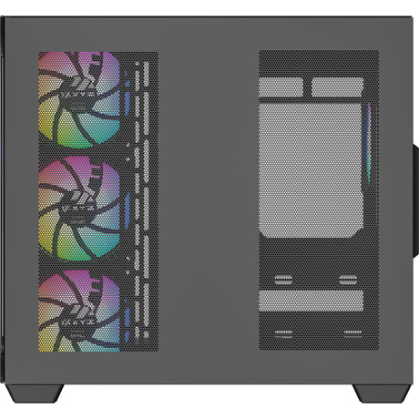 Xyz pc gear tesseract x midi tower behuizing (zwart | 2x usb-a | 1x usb-c | tempered glass)