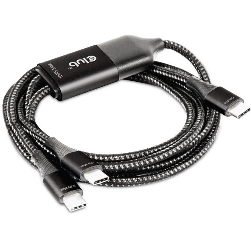 Club 3d usb-c naar 2x usb-c splitterkabel (zwart, 1,83 meter, max. 100 w)