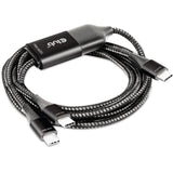 Club 3d usb-c naar 2x usb-c splitterkabel (zwart, 1,83 meter, max. 100 w)