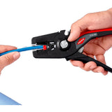Knipex precistrip16 automatische afstriptang (zwart rood, geïntegreerde draadsnijder)
