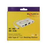 Delock usb-c 3.1 > hdmi + vga + lan + usb adapter (wit, 0,14 meter, 4k 30 hz)