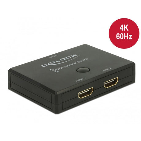 Delock hdmi 2 - 1 switch bidirectional 4k 60 hz hdmi switch (zwart)