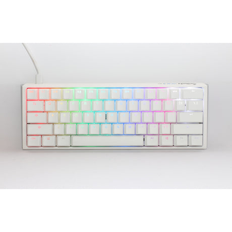 Ducky one 3 classic pure white mini rgb mechanisch toetsenbord (wit, us lay-out (qwerty), cherry mx red, 60%, rgb led, double-shot pbt, hot-swappable, quack mechanics)