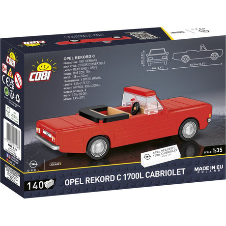 Cobi youngtimer collection - opel rekord c 1700 l cabriolet constructiespeelgoed (schaal 1:35)