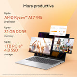 Asus vivobook 14 m1407ga-ly012w 14 copilot+ laptop (zilver | ryzen 7 445 | radeon 840m | 16 gb | 512 gd ssd)