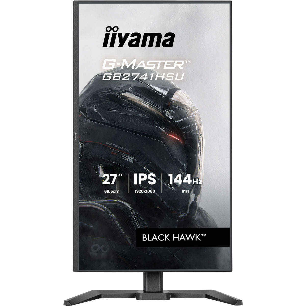 Iiyama g-master black hawk gb2741hsu-b1 27 gaming monitor (zwart, 1x displayport, 1x hdmi, 2x usb-a, 144 hz)
