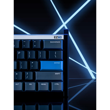Iqunix ez60 magnetic switch gaming he keyboard (zwart, us lay-out (qwerty), gateron magnetic jade gaming, 60%, rgb, double shot pbt keycaps)