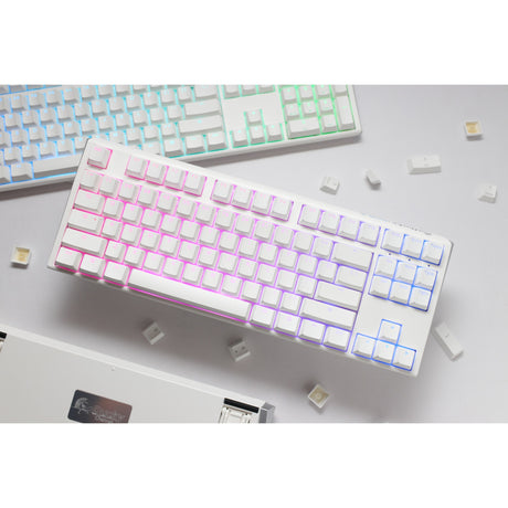 Ducky one 3 classic pure white tkl rgb mechanisch toetsenbord (wit, us lay-out (qwerty), cherry mx red, 80% (tkl), rgb leds, double-shot pbt, hot-swappable, quack mechanics)