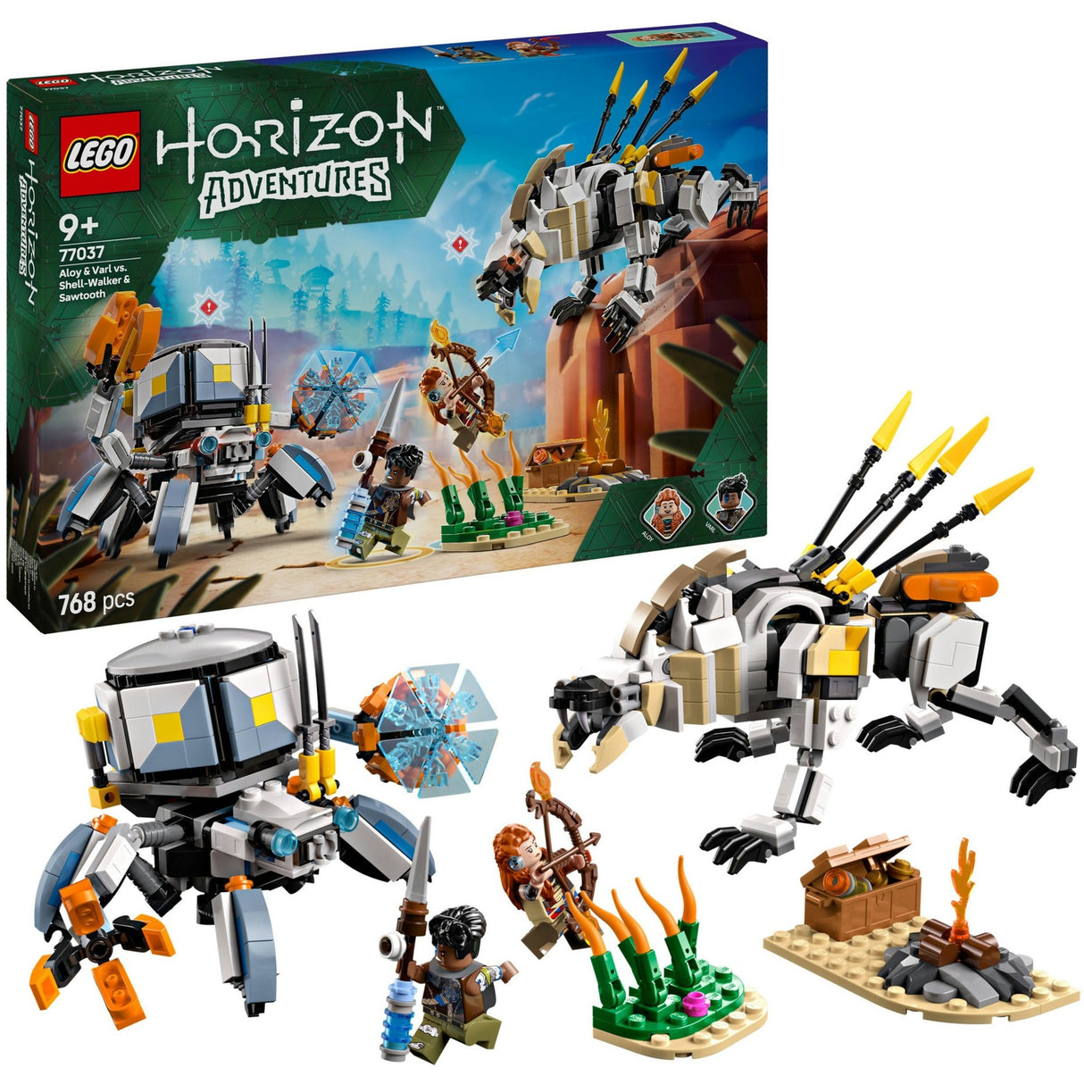 Lego ® horizon adventures™ aloy en varl vs. shell-walker en sawtooth - 77037