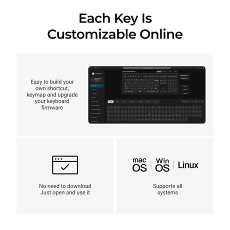 Keychron v6w-d4 8k qmk wired custom mechanical keyboard (zwart, us lay-out (qwerty), super banana, 100%, rgb leds, double-shot pbt, hot swap, 8k, knop)