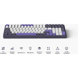 Iqunix f97 lavandin wireless mechanical keyboard (lavendel, us lay-out (qwerty), cherry mx brown, 96%, rgb leds, hot-swappable, pbt, 2.4ghz | bluetooth 5.1 | usb-c)