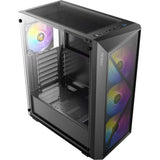Antec ax67 argb midi tower behuizing (zwart | 3x usb-a | tempered glass)