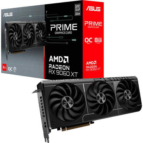 Asus prime radeon rx 9060 xt oc 8gb grafische kaart (grijs, 2x displayport, 1x hdmi)
