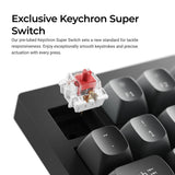 Keychron v1w-d3 8k qmk wired custom mechanical keyboard (zwart, us lay-out (qwerty), super brown, 75%, rgb leds, double-shot pbt, hot swap, 8k, knop)