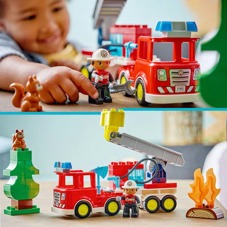 Lego duplo - brandweertruck - inclusief slang en brandweerman