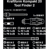 Wera kraftform kompakt 20 tool finder 2 met etui bitset (zwart groen, 13-delig)