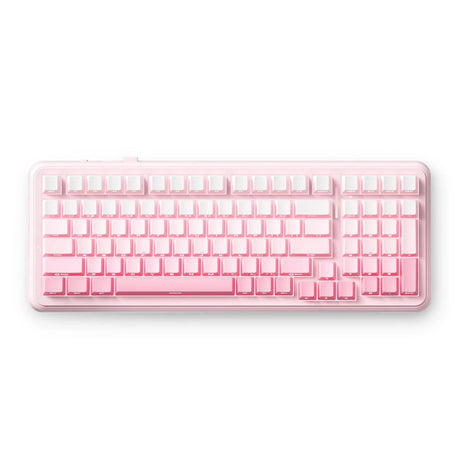 Mchose k99 v2 wireless gasket mount mechanical keyboard (lichtroze, us lay-out (qwerty), kailh box icy creamsicle, 99%, rgb, pbt keycaps, hot-swap, 2.4 ghz | bluetooth | usb-c)