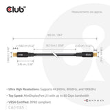 Club 3d minidisplayport naar minidisplayport dp80 bidirectioneel kabel (zwart, 1 meter, vesa-gecertificeerd)
