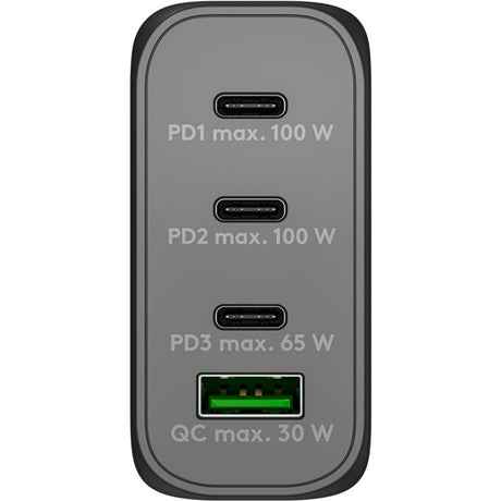 Goobay 100w gan usb-c pd multiport quick charger (zwart)