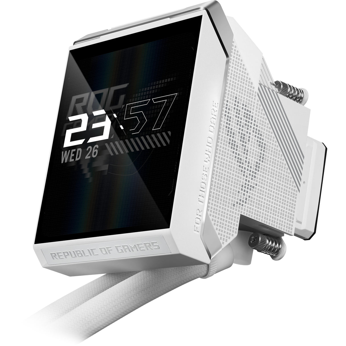 Asus rog strix lc iv 360 argb lcd waterkoeling (wit, 4-pin pwm)