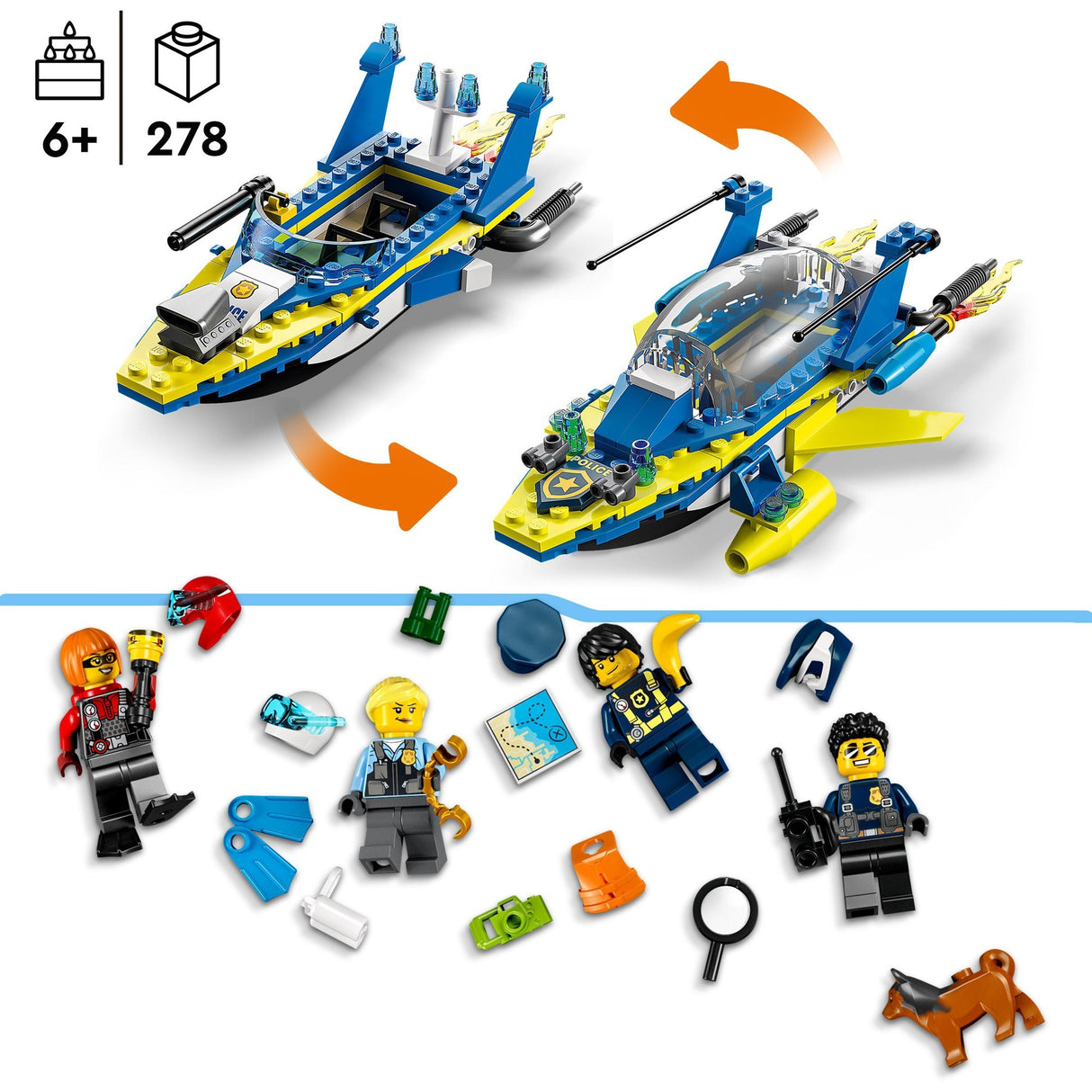 Lego city - waterpolitie recherchemissies constructiespeelgoed (60355)
