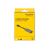 Delock usb-c > 2.5 gigabit lan slim netwerkadapter (grijs)
