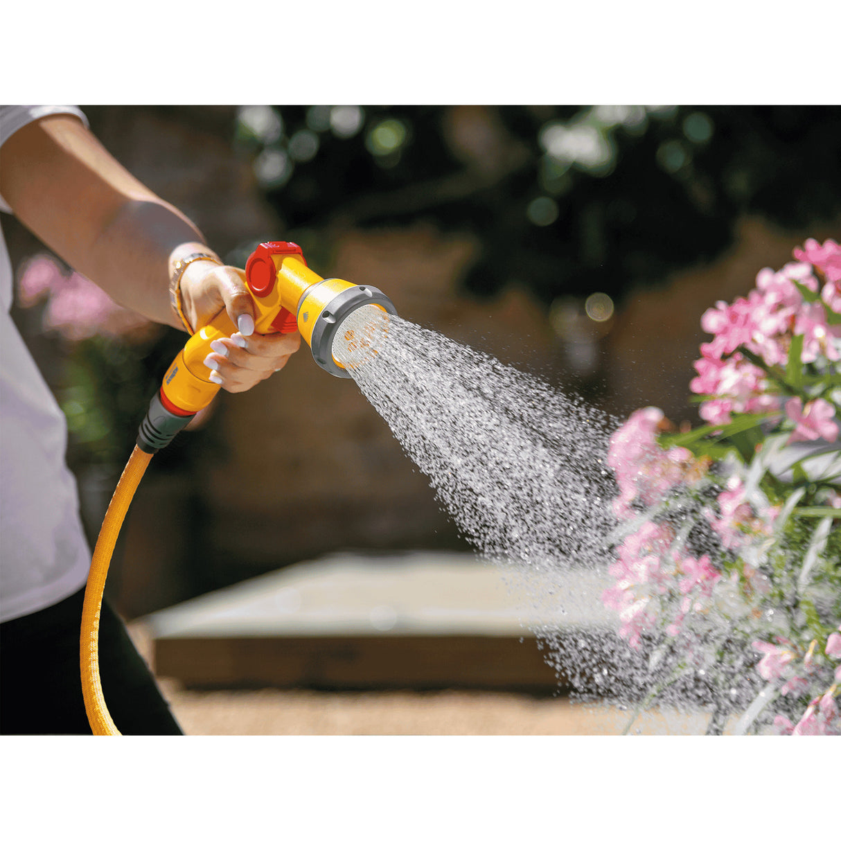 Hozelock wonderhoze 15 meter uitrekbare slangset + multi spraygun