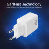 Act connectivity usb-c usb-a lader 65w 3-poorts met power delivery pps, quickcharge en ganfast (wit)